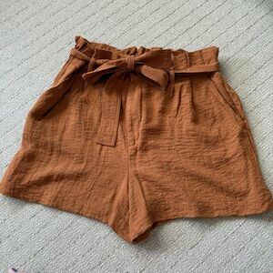 a new day Orange/Brown Paperbag Shorts with Tie